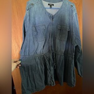 Torrid Chambray tie waste utility jacket, size 4